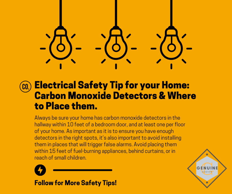 Electrical Safety Tip - Carbon Monoxide Detectors. Where do I place my carbon monoxide detectors?